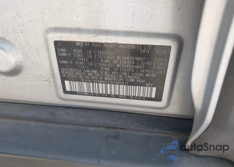 2014 Subaru Outback 2.5I Limited from USA, damaged, VIN 4S4BRCLC3E3265812